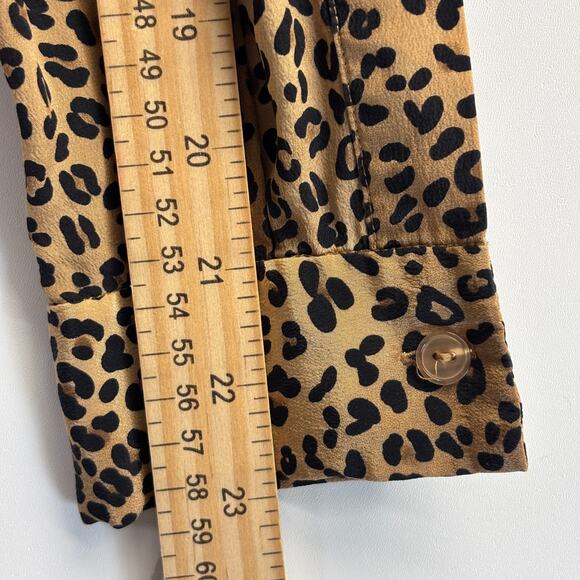 Vintage Cohort X Womens Old Money Mob Wife Silk Leopard Print Top Size S Classic - Picture 6 of 10